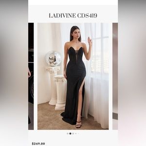 stunning strapless dress corset gown hot stone embellishments and high leg slit